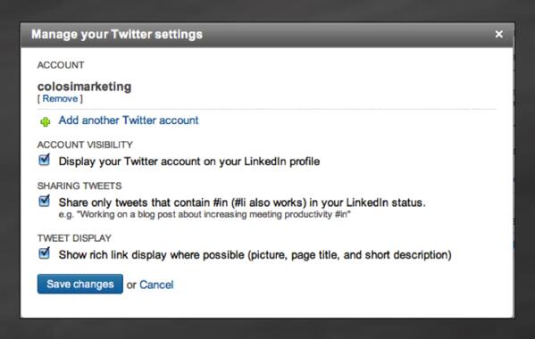 LinkedIn, Twitter Setting Management